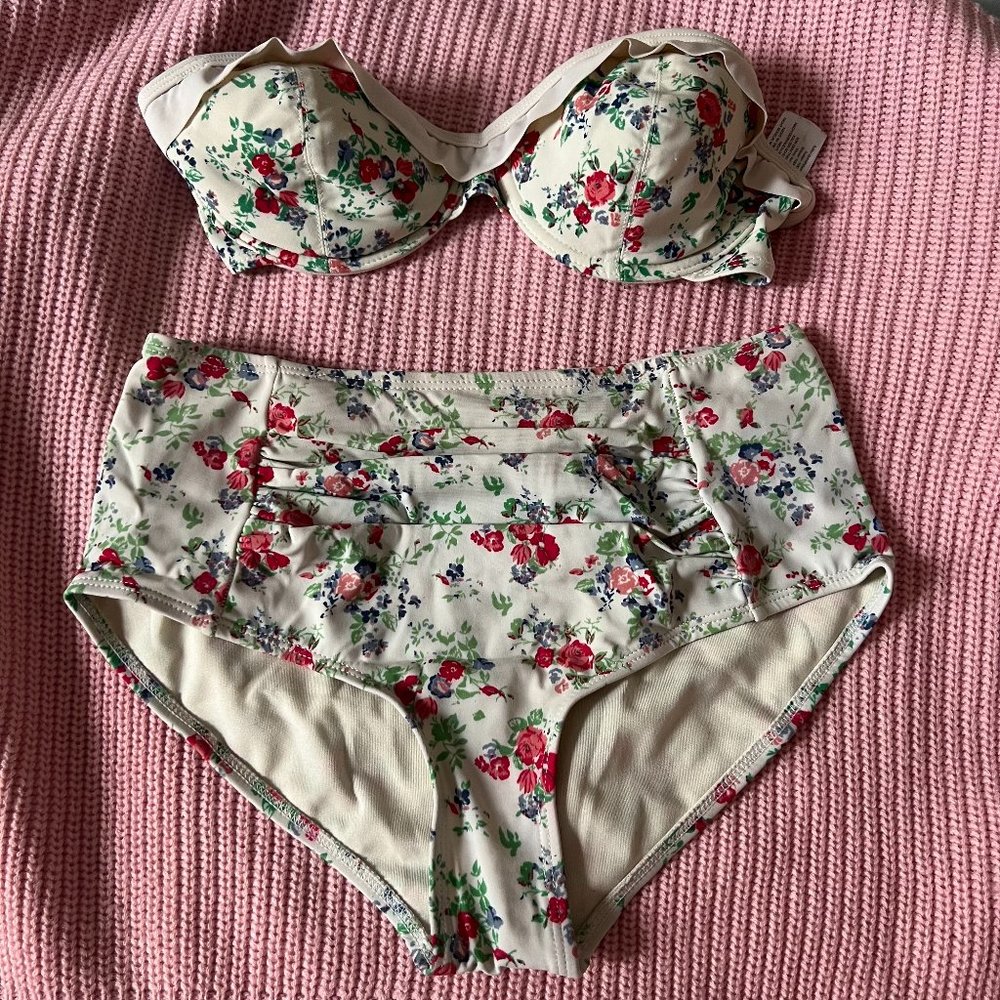 Retro Vintage Inspired Feminine Pastel High Waisted Bikini